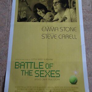 BATTLE OF THE SEXES - MOVIE POSTER WITH EMMA STONE AND STEVE CARELL